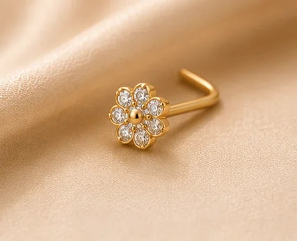 Floral Diamond Nose Pin