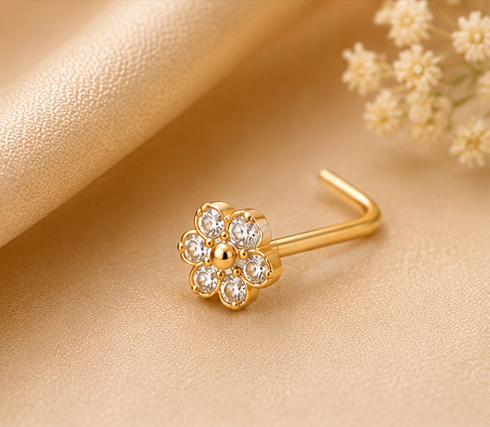 Floral Diamond Nose Pin