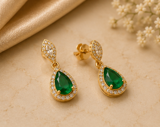 Gemstone Drop Earrings