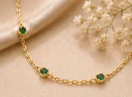 Gemstone Station Gold Chain