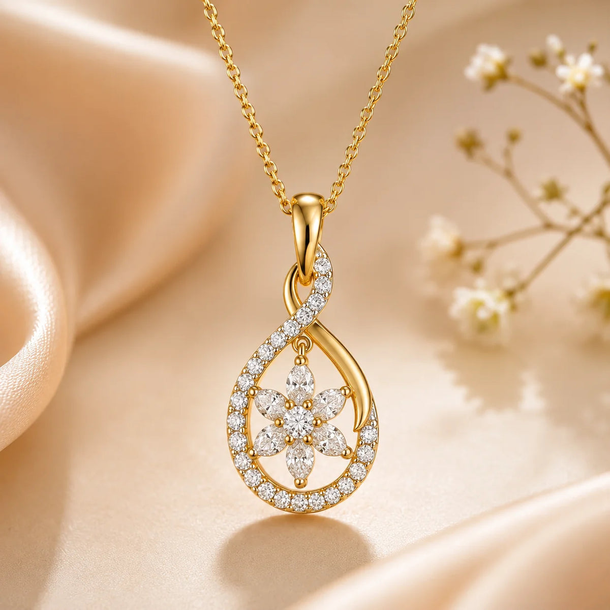 Gold Star Diamond Pendant