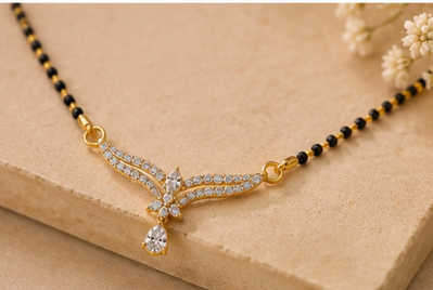 Pear Diamond Mangalsutra