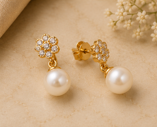 Pearl Diamond Earring
