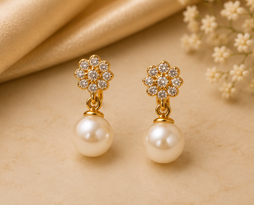 Pearl Diamond Earring
