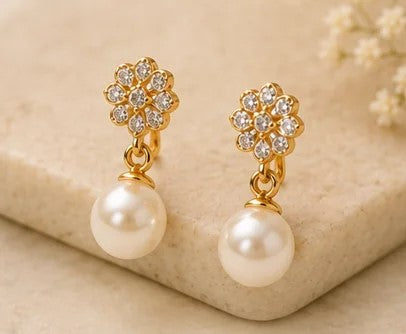 Pearl Diamond Earring