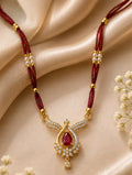 Red Bead Diamond Ruby Mangalsutra