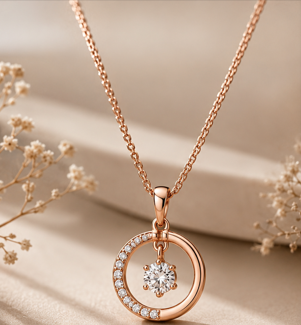 Rose Gold Diamond Pendant