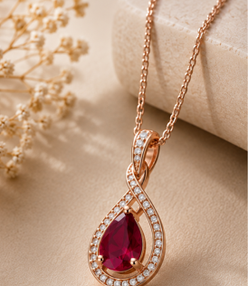 Rose Gold Ruby Pendant