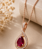 Rose Gold Ruby Pendant