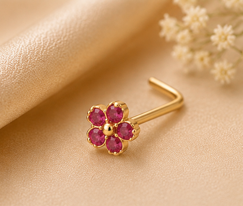 Ruby Bloom Nose Pin