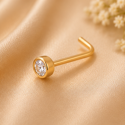 Solitaire Bezel Nose Pin