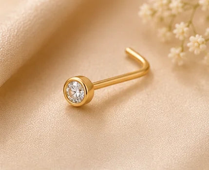 Solitaire Bezel Nose Pin