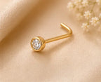 Solitaire Bezel Nose Pin